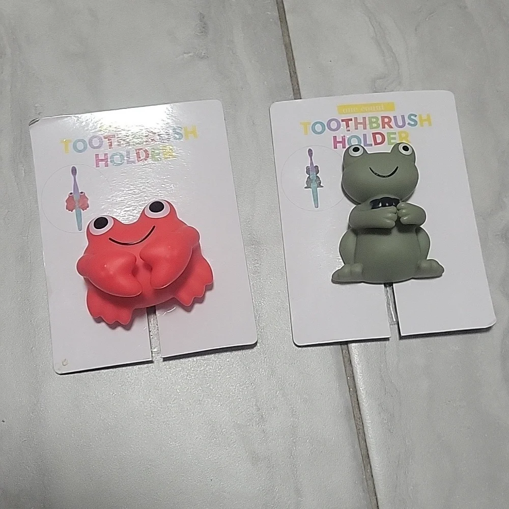 Toothbrush Holder Set - Green and Red